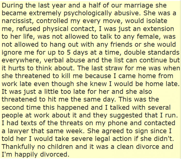 She threatened to kill him.