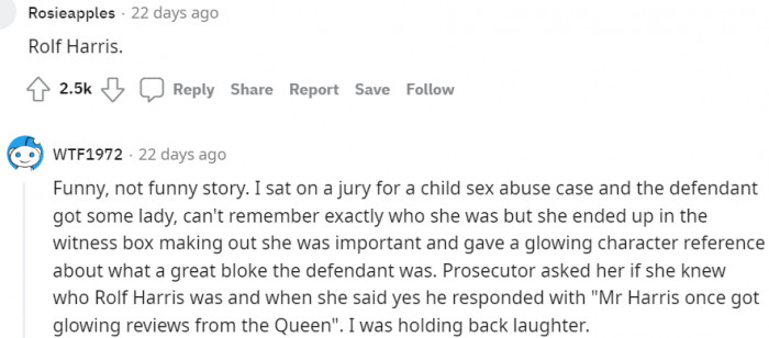 18. Rolf Harris and a funny story attached