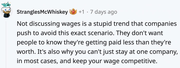 It's the companies that banned wage talk in the first place. Now that we know why, we should most definitely discuss salaries with colleagues.