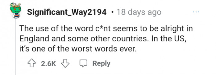 12. Using c*nt in some European countries isn't much of a big deal 