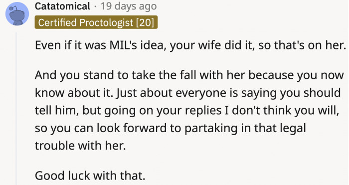 This Was Before OP Made His Last Edit, and Thankfully He Chose to Make the Right Decision