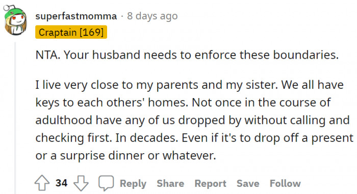 Her husband should enforce these boundaries.