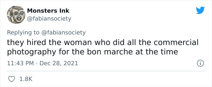 They hired a woman for the commercial photography