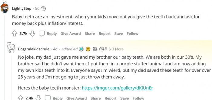 #3 Teeth investment.