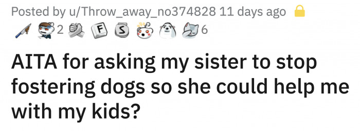 Much to OP's disappointment, her sister told her that there's another dog she will be fostering soon.