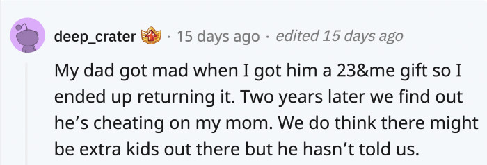 This person's dad flat-out refused the test, and later on, they found out why.
