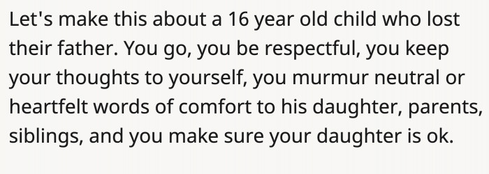 Then it's clear that it's her grieving daughter.