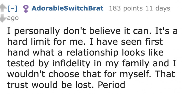 When trust is gone, it's all over.