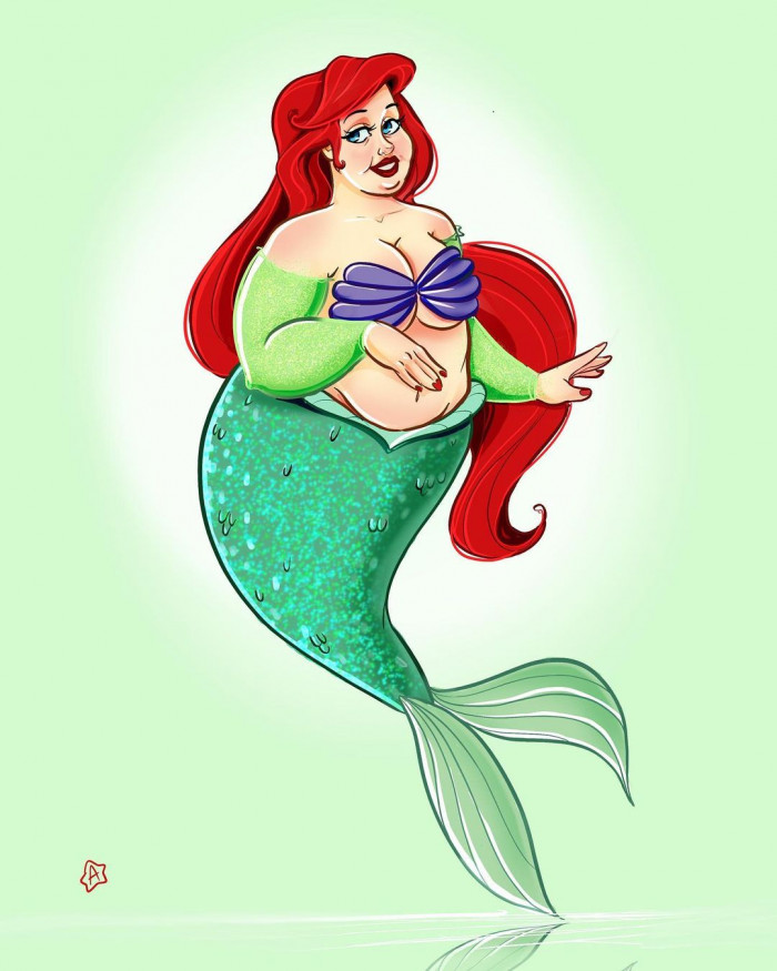 13. From the Little Mermaid, we have the ever thick Ariel