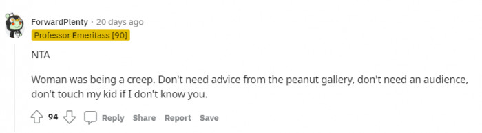 The woman was being a creep.