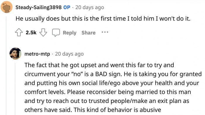 Telling and asking are two wildly different things