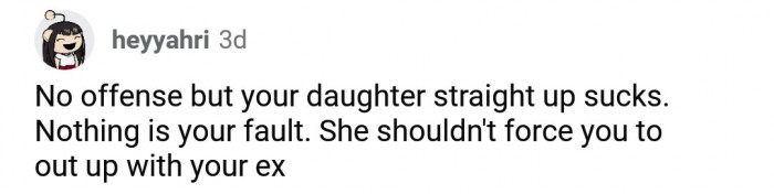 She should understand the situation like an adult