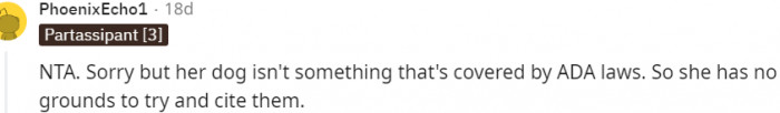 11. Not covered by ADA Laws...