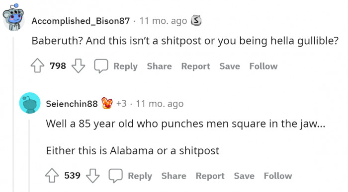 12. Some people don't buy the story, however.