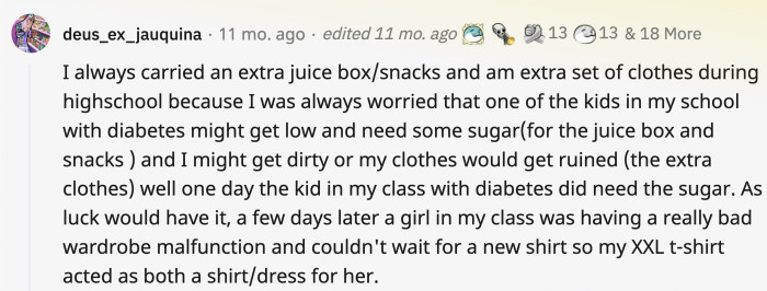 22. People would eventually look up to OP if this keeps happening