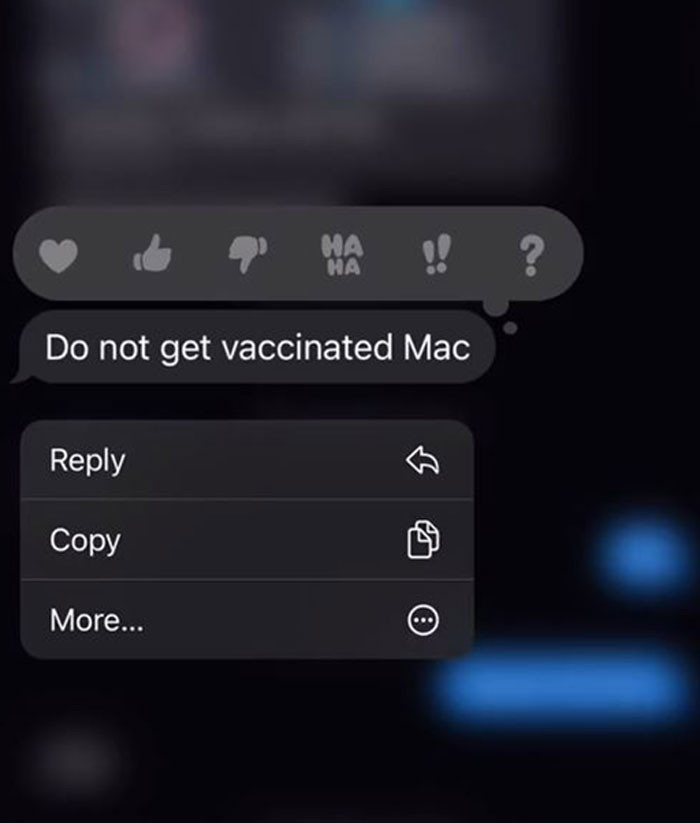She also doesn't believe in the vaccine and has a strong conviction that whatever is in the vaccine isn't good for us.