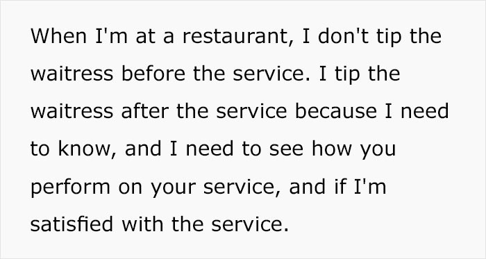 She Pointed Out When She's Giving a Tip.