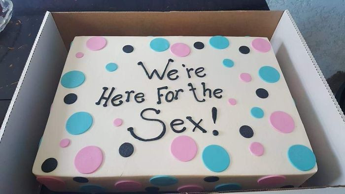 #16 My Husband's Idea Of A Gender Reveal Cake