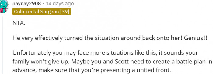 22. It sounds like your family won't give up