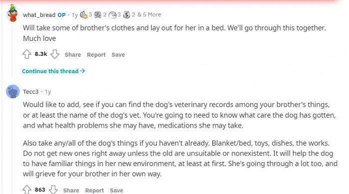 Getting something of his brother's is a great idea.