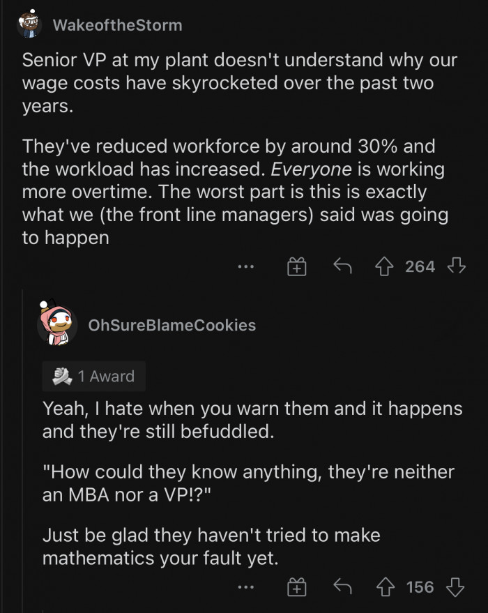 Someone has to do the leftover work, duh.