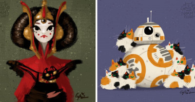 Artist Reimagines Star Wars Characters With Cute Matching Cats