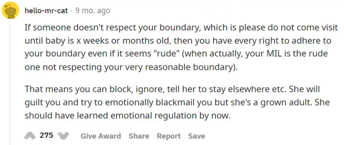 OP should do everything she can to preserve her sanity.