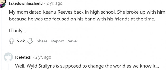 16. My mom and Keanu Reeves