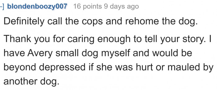 An alternative solution is to rehome the dog. But who wants a dog that bites?