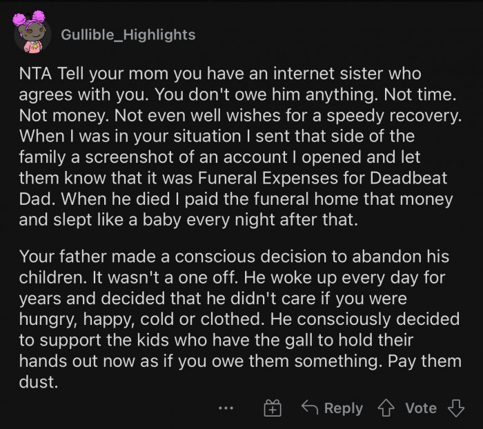 The father made a conscious decision to abandon his children.