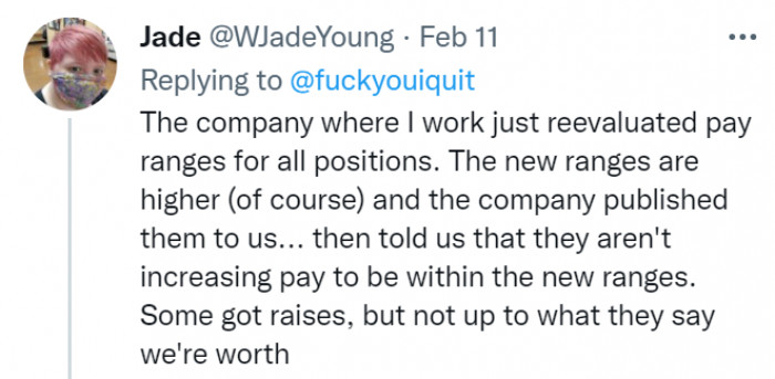 Why even bother showing people the new pay ranges if you're not going to meet them?