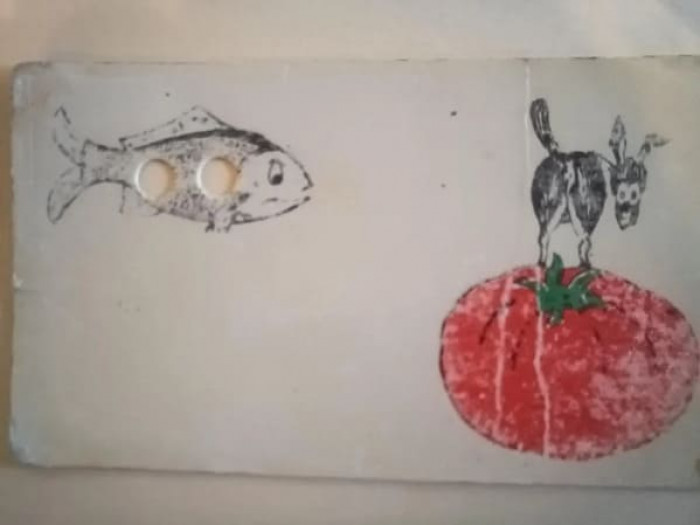 13. “Wallet punch card. Fish, Donkey, tomato. Mid 20th century”