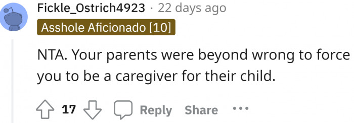 They just wanted to escape being parents of a mentally unstable child, so they did.