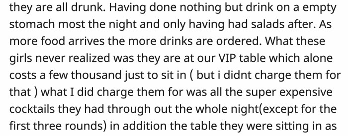 But OP bided his time, serving them whatever drinks they ordered and delaying the drinks.