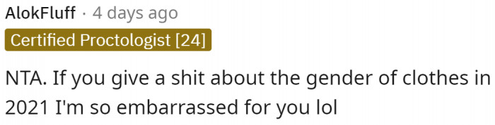 His reaction is so not 2021.