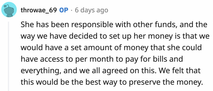 ... OP and her husband are sure that Sara is set for success