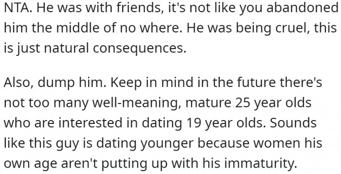 It's not really abandonment if he has friends at the party.