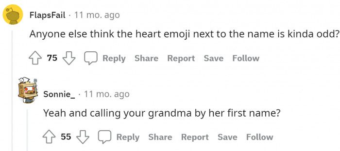 19. Calling grandmas by their first name is indeed unusual...