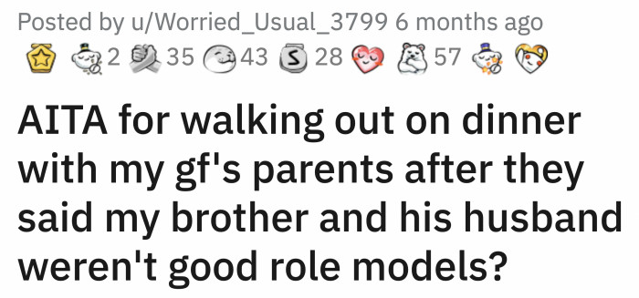 On the day of the meeting, the group went to a steakhouse for dinner, and everything seemed fine until Sara's parents began talking about OP's childhood.