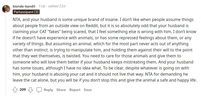 This user thinks the husband is on a different level of wrongness.