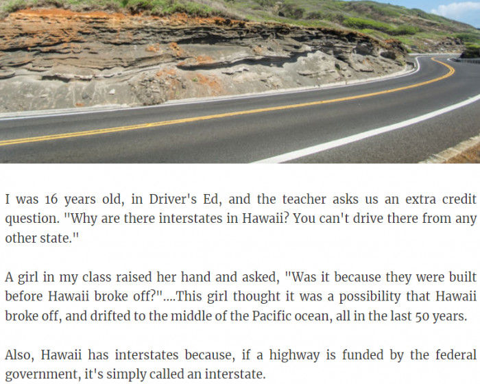 28. Why are there interstates in Hawaii?