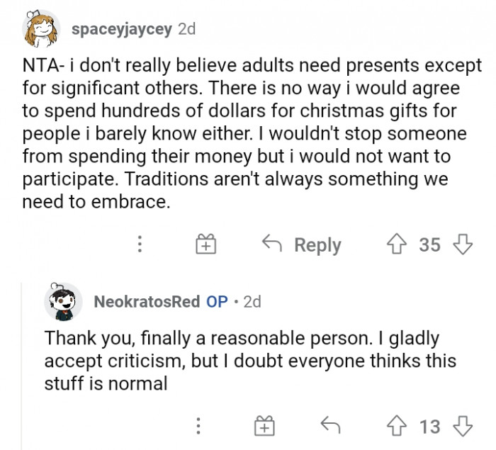 #8 Spend that much for significant people, not for those you barely know.