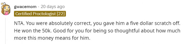 OP is thoughtful, for sure.