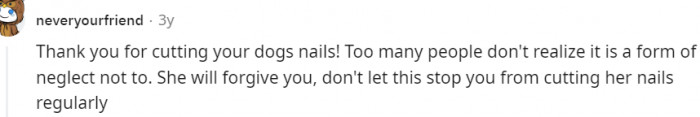 Thank you for cutting your dog's nails