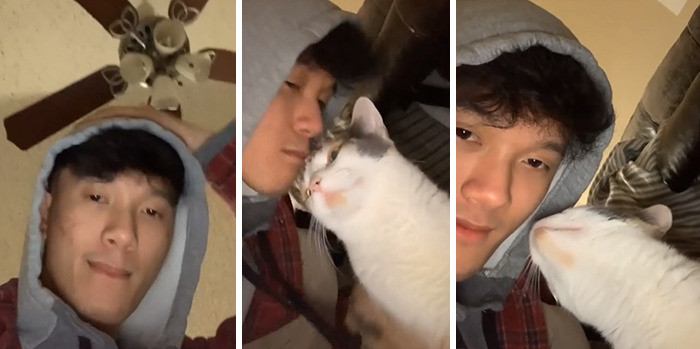 This is one smoochy cat