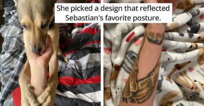 Lady Who Got The Sweetest Body Art In Tribute To Her Dearest Dog Melts Hearts Online