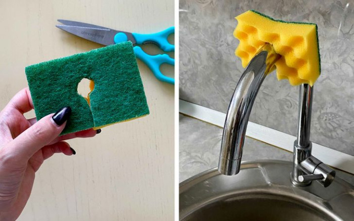 Here's another way to dry your dish sponge.