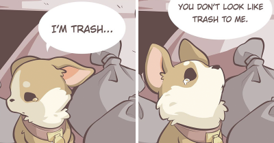 This Comic About An Unexpected Friendship Between A Homeless Corgi And A Lonely Kitten Is So Heartwarming