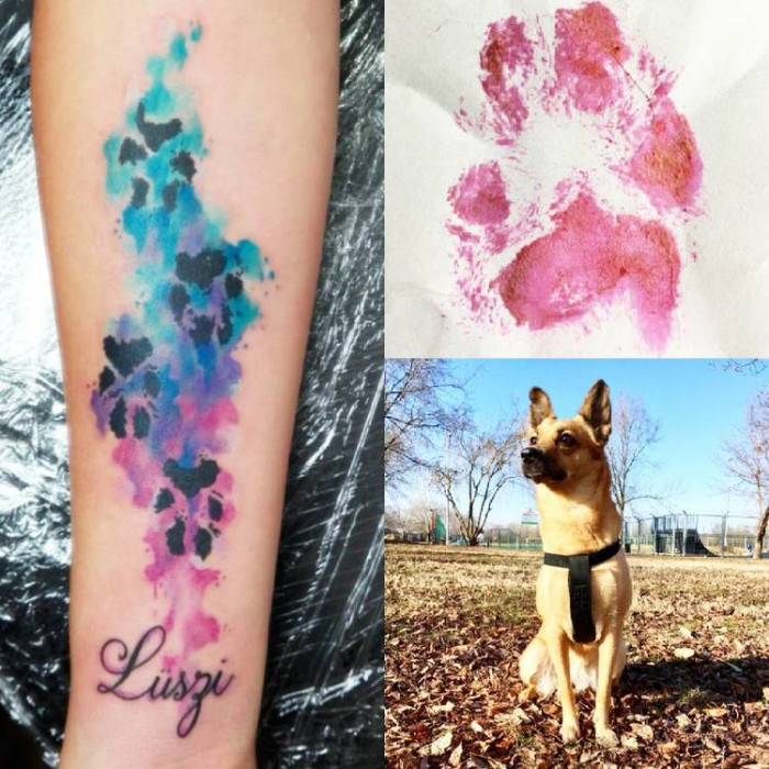 1. Artistic paw tattoo design