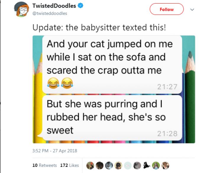 It turned out, though, the babysitter was the purr-fect solution.